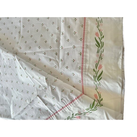 Laura Ashley Other - Laura Ashley Castleberry Queen Flat Sheet White Floral Print Cotton & Polyester